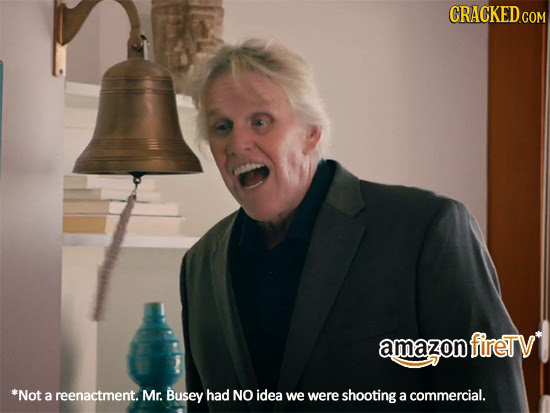 Just imagine the story Gary Busey could create with that dog!